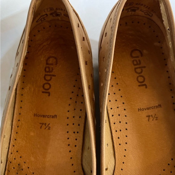 Gabor Hovercraft Ruffle Nubuck Leather Perforated Shoes Ballet Flat Size 7.5 UK - Picture 10 of 14
